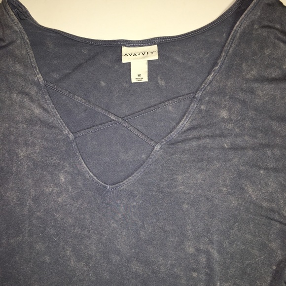 Ava Viv Women’s Blue Tunic 1X - Picture 3 of 6